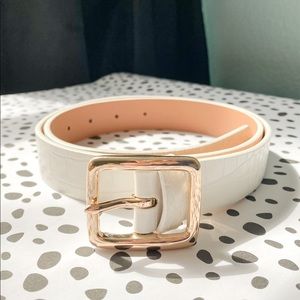 White Snakeskin and Gold Belt